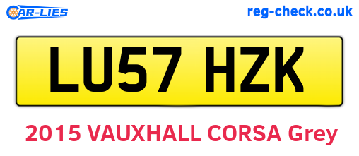 LU57HZK are the vehicle registration plates.