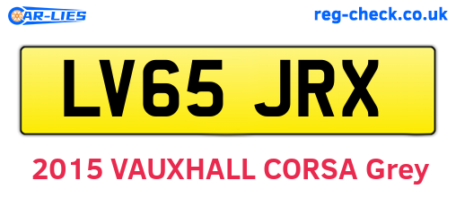 LV65JRX are the vehicle registration plates.