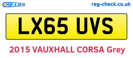 LX65UVS are the vehicle registration plates.
