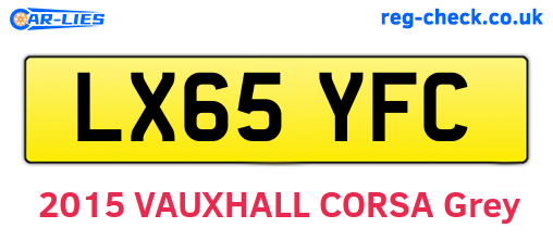 LX65YFC are the vehicle registration plates.