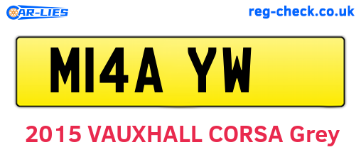 M14AYW are the vehicle registration plates.