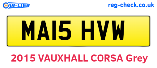 MA15HVW are the vehicle registration plates.