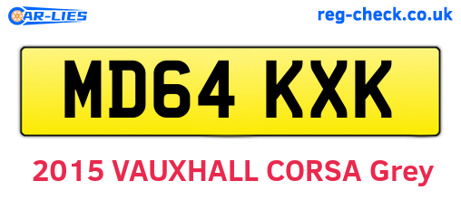 MD64KXK are the vehicle registration plates.