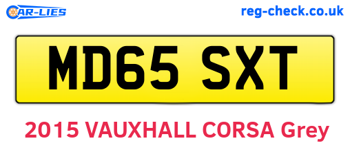 MD65SXT are the vehicle registration plates.