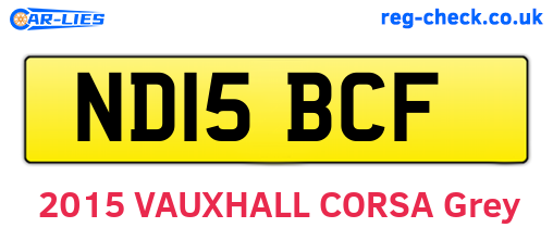 ND15BCF are the vehicle registration plates.