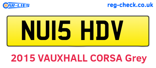 NU15HDV are the vehicle registration plates.
