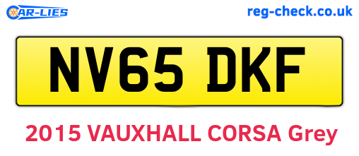 NV65DKF are the vehicle registration plates.
