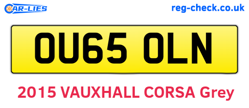 OU65OLN are the vehicle registration plates.