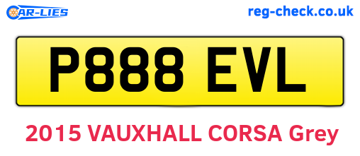 P888EVL are the vehicle registration plates.