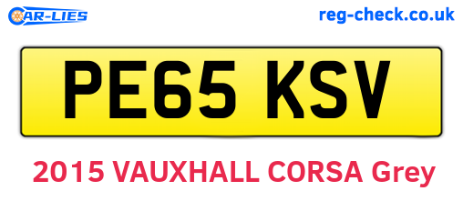 PE65KSV are the vehicle registration plates.