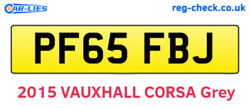 PF65FBJ are the vehicle registration plates.