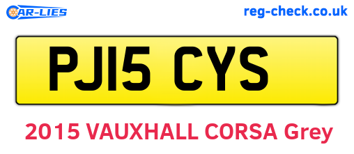 PJ15CYS are the vehicle registration plates.