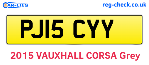 PJ15CYY are the vehicle registration plates.
