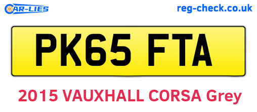 PK65FTA are the vehicle registration plates.