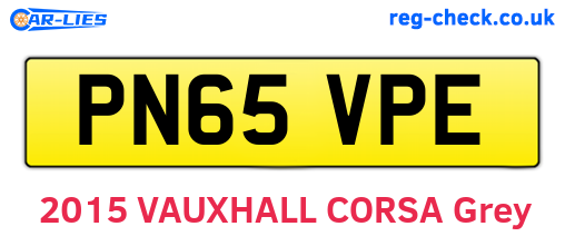 PN65VPE are the vehicle registration plates.