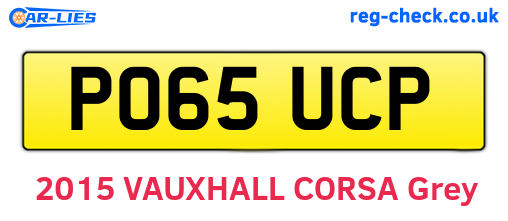PO65UCP are the vehicle registration plates.