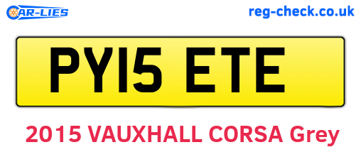 PY15ETE are the vehicle registration plates.