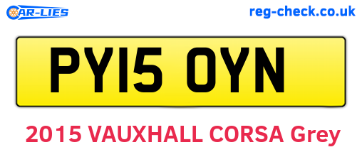 PY15OYN are the vehicle registration plates.