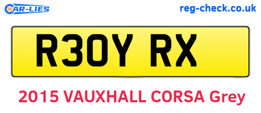 R30YRX are the vehicle registration plates.
