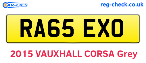 RA65EXO are the vehicle registration plates.