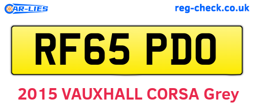 RF65PDO are the vehicle registration plates.