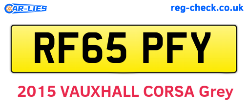 RF65PFY are the vehicle registration plates.