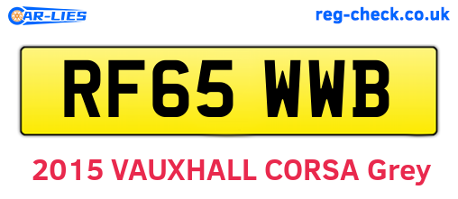 RF65WWB are the vehicle registration plates.