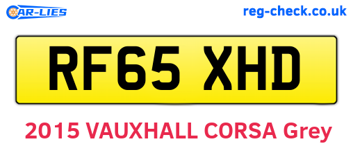 RF65XHD are the vehicle registration plates.