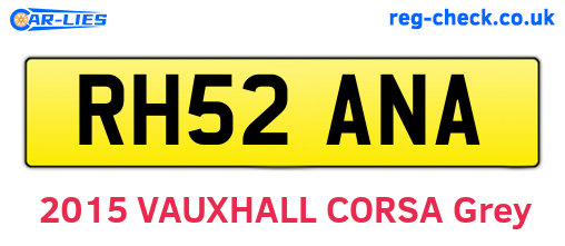 RH52ANA are the vehicle registration plates.