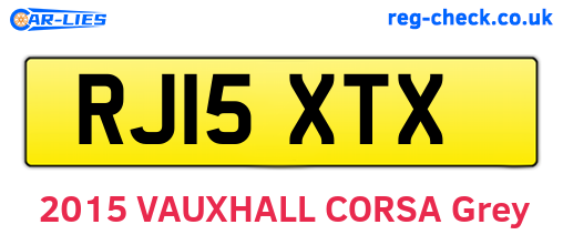 RJ15XTX are the vehicle registration plates.