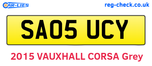 SA05UCY are the vehicle registration plates.