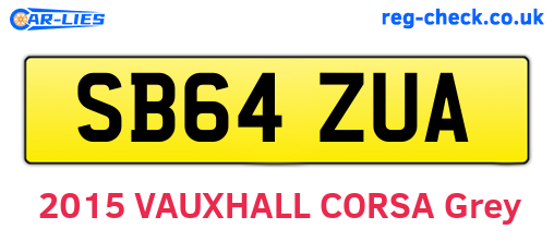 SB64ZUA are the vehicle registration plates.