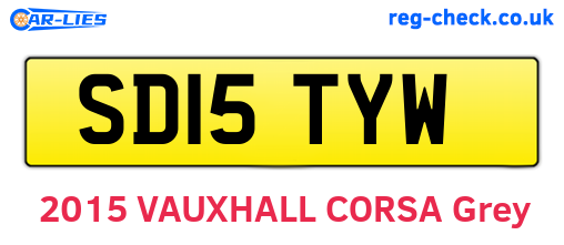 SD15TYW are the vehicle registration plates.