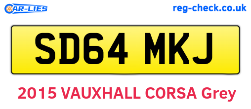 SD64MKJ are the vehicle registration plates.