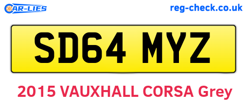 SD64MYZ are the vehicle registration plates.