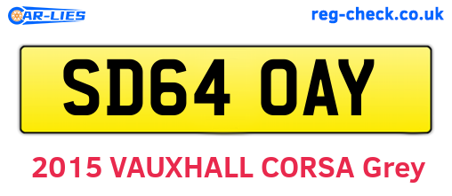 SD64OAY are the vehicle registration plates.