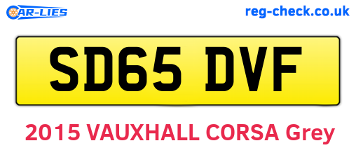 SD65DVF are the vehicle registration plates.