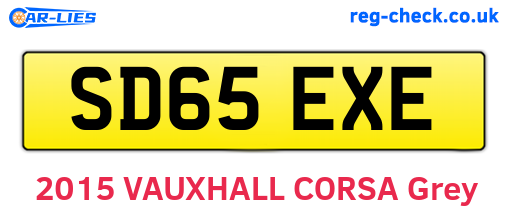 SD65EXE are the vehicle registration plates.
