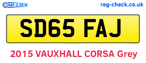 SD65FAJ are the vehicle registration plates.