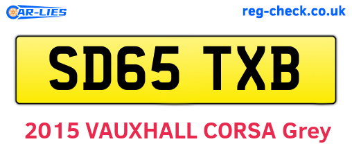 SD65TXB are the vehicle registration plates.