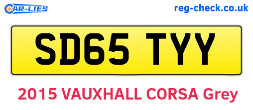SD65TYY are the vehicle registration plates.