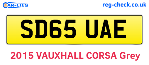 SD65UAE are the vehicle registration plates.