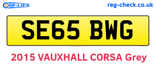 SE65BWG are the vehicle registration plates.