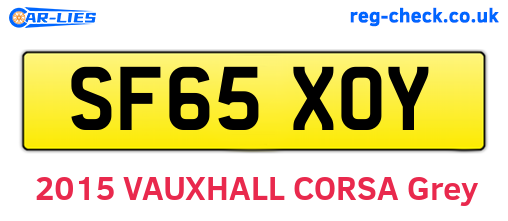 SF65XOY are the vehicle registration plates.