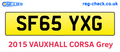 SF65YXG are the vehicle registration plates.
