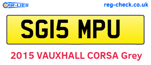 SG15MPU are the vehicle registration plates.