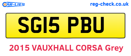 SG15PBU are the vehicle registration plates.