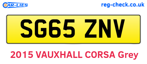 SG65ZNV are the vehicle registration plates.
