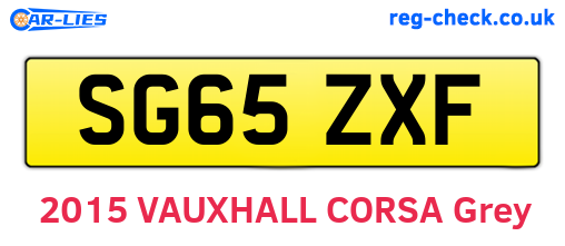 SG65ZXF are the vehicle registration plates.