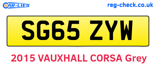 SG65ZYW are the vehicle registration plates.